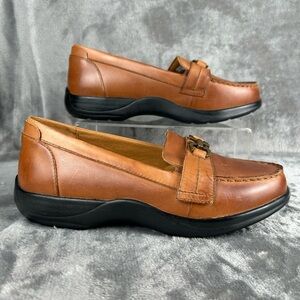 Dr Comfort Mallory Loafers Womens 9.5 EEE Cognac Leather Comfort New Without Box